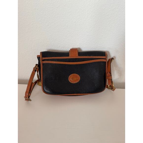 Dooney Bourke vintage leather Purse black brown crossbody Equestrian Bag USED - Picture 7 of 10